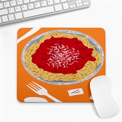 Instant Noodles Mie Sauce Tomato Red Orange Knife Fox Food Pasta Large Mousepads by Mariart