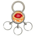 Instant Noodles Mie Sauce Tomato Red Orange Knife Fox Food Pasta 3-Ring Key Chains Front