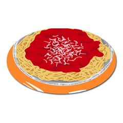 Instant Noodles Mie Sauce Tomato Red Orange Knife Fox Food Pasta Oval Magnet