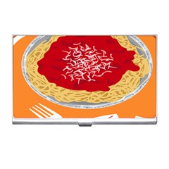 Instant Noodles Mie Sauce Tomato Red Orange Knife Fox Food Pasta Business Card Holders by Mariart