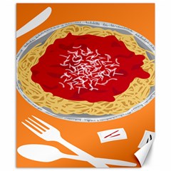 Instant Noodles Mie Sauce Tomato Red Orange Knife Fox Food Pasta Canvas 8  X 10  by Mariart