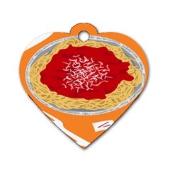 Instant Noodles Mie Sauce Tomato Red Orange Knife Fox Food Pasta Dog Tag Heart (One Side)