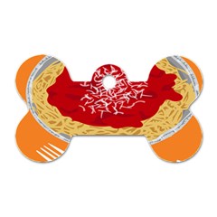 Instant Noodles Mie Sauce Tomato Red Orange Knife Fox Food Pasta Dog Tag Bone (two Sides) by Mariart