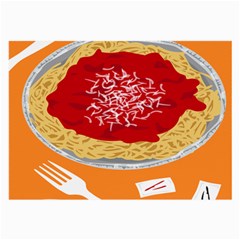 Instant Noodles Mie Sauce Tomato Red Orange Knife Fox Food Pasta Large Glasses Cloth