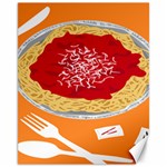 Instant Noodles Mie Sauce Tomato Red Orange Knife Fox Food Pasta Canvas 11  x 14   10.95 x13.48  Canvas - 1