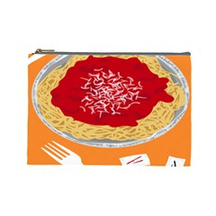 Instant Noodles Mie Sauce Tomato Red Orange Knife Fox Food Pasta Cosmetic Bag (large)  by Mariart