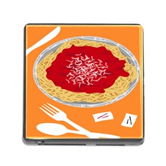 Instant Noodles Mie Sauce Tomato Red Orange Knife Fox Food Pasta Memory Card Reader (Square)