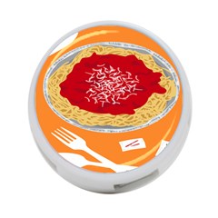 Instant Noodles Mie Sauce Tomato Red Orange Knife Fox Food Pasta 4-port Usb Hub (one Side) by Mariart