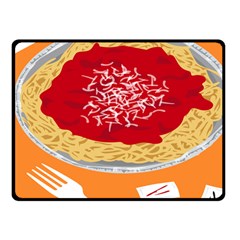 Instant Noodles Mie Sauce Tomato Red Orange Knife Fox Food Pasta Fleece Blanket (Small)