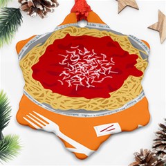 Instant Noodles Mie Sauce Tomato Red Orange Knife Fox Food Pasta Ornament (snowflake) by Mariart