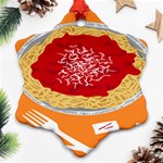 Instant Noodles Mie Sauce Tomato Red Orange Knife Fox Food Pasta Ornament (Snowflake) Front