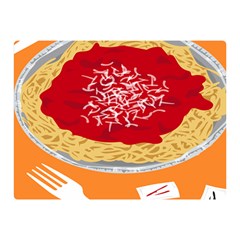 Instant Noodles Mie Sauce Tomato Red Orange Knife Fox Food Pasta Double Sided Flano Blanket (Mini) 