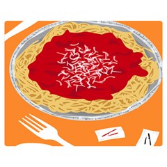 Instant Noodles Mie Sauce Tomato Red Orange Knife Fox Food Pasta Double Sided Flano Blanket (medium)  by Mariart