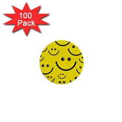 Linus Smileys Face Cute Yellow 1  Mini Buttons (100 Pack)  by Mariart