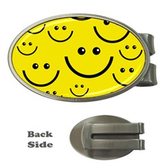 Linus Smileys Face Cute Yellow Money Clips (oval)  by Mariart