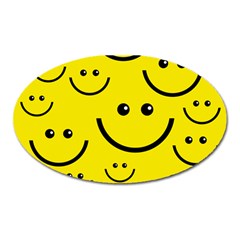 Linus Smileys Face Cute Yellow Oval Magnet by Mariart