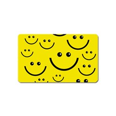 Linus Smileys Face Cute Yellow Magnet (name Card) by Mariart