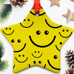 Linus Smileys Face Cute Yellow Star Ornament (two Sides) by Mariart