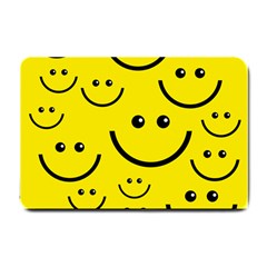 Linus Smileys Face Cute Yellow Small Doormat  by Mariart