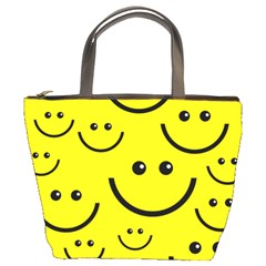 Linus Smileys Face Cute Yellow Bucket Bags by Mariart