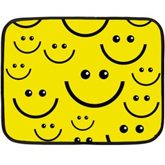 Linus Smileys Face Cute Yellow Double Sided Fleece Blanket (mini)  by Mariart