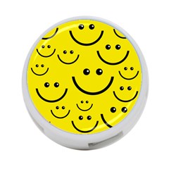 Linus Smileys Face Cute Yellow 4-port Usb Hub (one Side) by Mariart