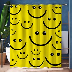 Linus Smileys Face Cute Yellow Shower Curtain 60  X 72  (medium)  by Mariart