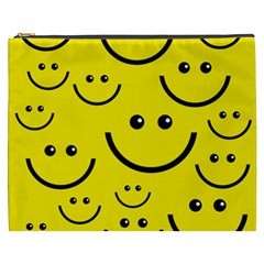 Linus Smileys Face Cute Yellow Cosmetic Bag (xxxl)  by Mariart