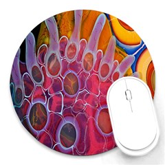 Micro Macro Belle Fisher Nature Stone Round Mousepads by Mariart