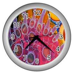 Micro Macro Belle Fisher Nature Stone Wall Clocks (silver)  by Mariart