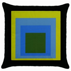 Plaid Green Blue Yellow Throw Pillow Case (black) by Mariart