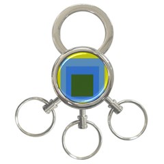 Plaid Green Blue Yellow 3-ring Key Chains by Mariart