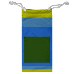 Plaid Green Blue Yellow Jewelry Bag by Mariart