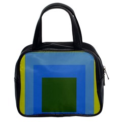 Plaid Green Blue Yellow Classic Handbags (2 Sides) by Mariart