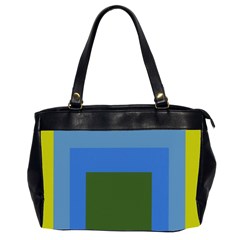 Plaid Green Blue Yellow Office Handbags (2 Sides)  by Mariart