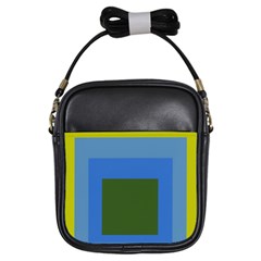 Plaid Green Blue Yellow Girls Sling Bags by Mariart