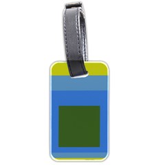 Plaid Green Blue Yellow Luggage Tags (two Sides) by Mariart