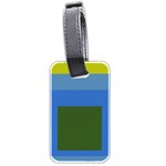 Plaid Green Blue Yellow Luggage Tags (Two Sides) Back