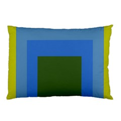 Plaid Green Blue Yellow Pillow Case (two Sides) by Mariart