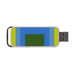 Plaid Green Blue Yellow Portable Usb Flash (one Side) by Mariart