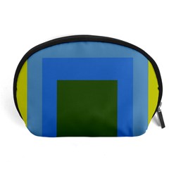 Plaid Green Blue Yellow Accessory Pouches (large)  by Mariart