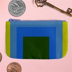 Plaid Green Blue Yellow Large Coin Purse