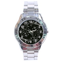 Floral Design Stainless Steel Analogue Watch