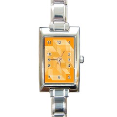 Orange Line Plaid Rectangle Italian Charm Watch