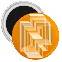 Orange Line Plaid 3  Magnets