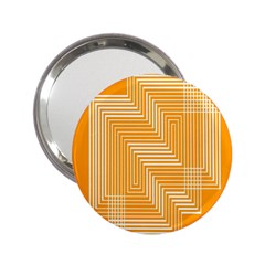 Orange Line Plaid 2 25  Handbag Mirrors by Mariart