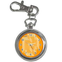 Orange Line Plaid Key Chain Watches by Mariart