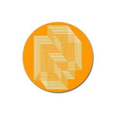 Orange Line Plaid Magnet 3  (round) by Mariart