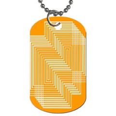 Orange Line Plaid Dog Tag (one Side) by Mariart