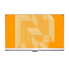 Orange Line Plaid Business Card Holders by Mariart